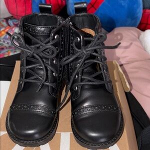 Zara Black Kids Lace-Up Boots